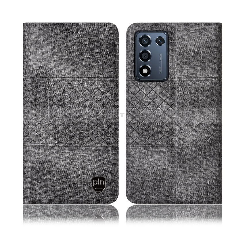 Funda de pano Cartera con Soporte H14P para Realme Q3t 5G Gris