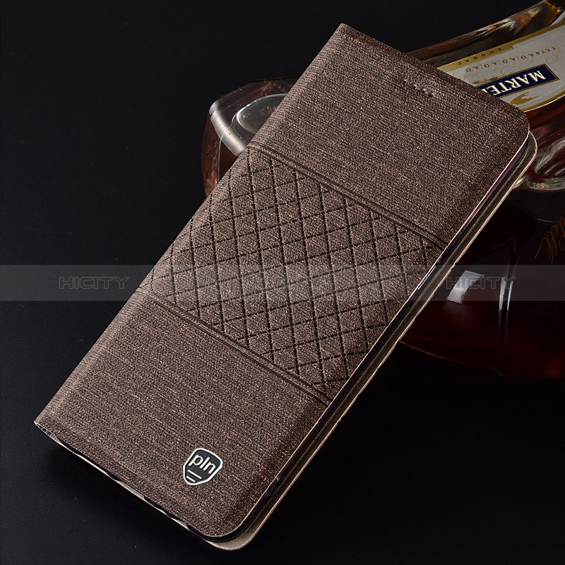 Funda de pano Cartera con Soporte H14P para Samsung Galaxy S24 Plus 5G Marron