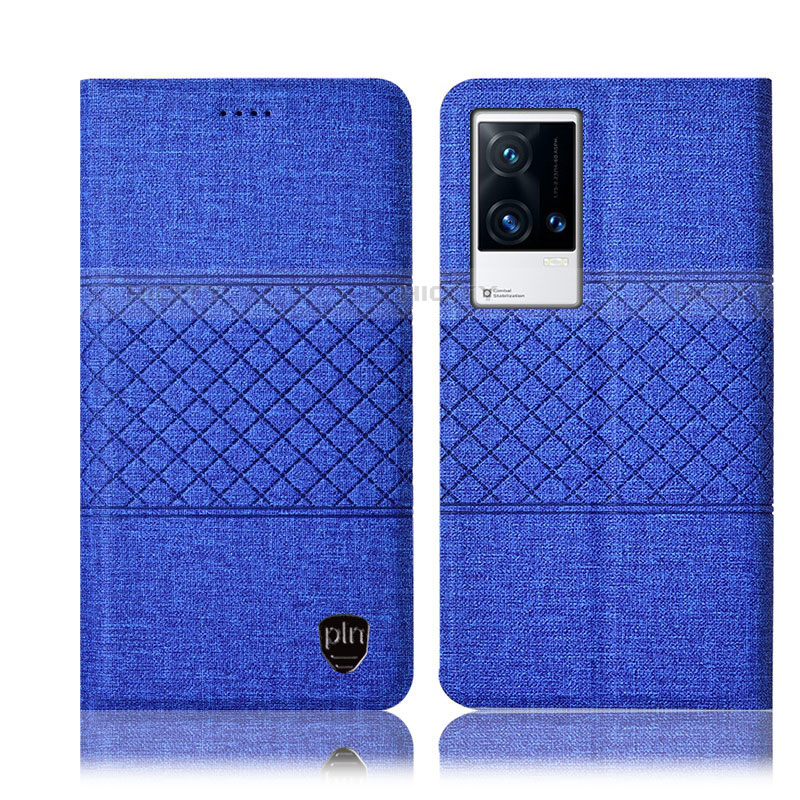 Funda de pano Cartera con Soporte H14P para Vivo iQOO 8 Pro 5G Azul