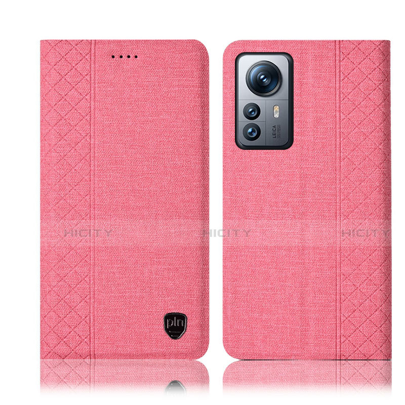 Funda de pano Cartera con Soporte H14P para Xiaomi Mi 12 5G Rosa