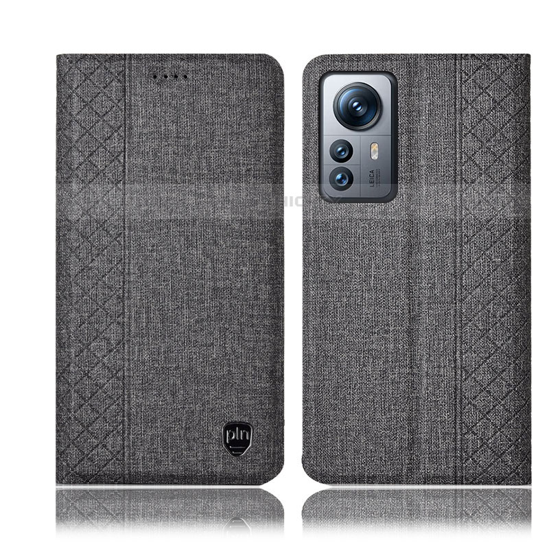 Funda de pano Cartera con Soporte H14P para Xiaomi Mi 12 Pro 5G Gris