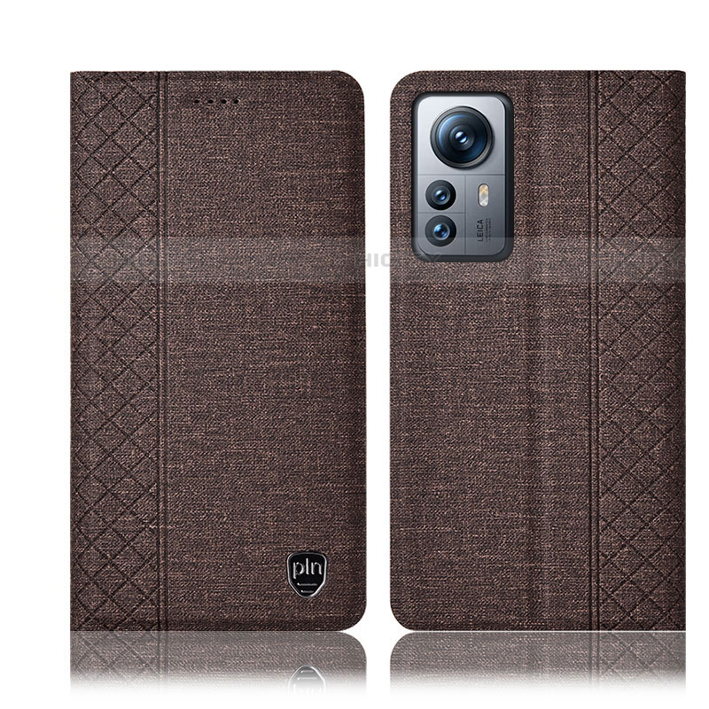 Funda de pano Cartera con Soporte H14P para Xiaomi Mi 12 Pro 5G Marron