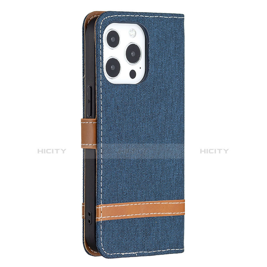 Funda de pano Cartera con Soporte para Apple iPhone 13 Pro Azul Real