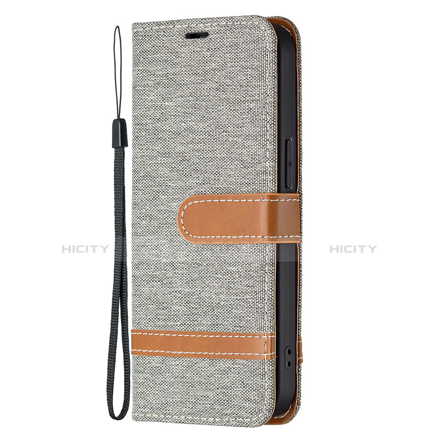 Funda de pano Cartera con Soporte para Apple iPhone 13 Pro Max Gris