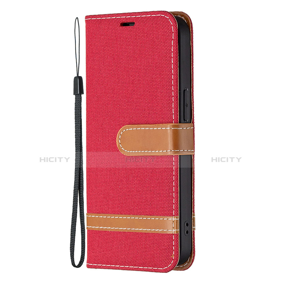 Funda de pano Cartera con Soporte para Apple iPhone 13 Pro Max Rojo