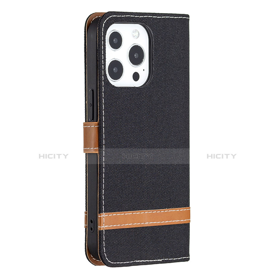 Funda de pano Cartera con Soporte para Apple iPhone 13 Pro Negro