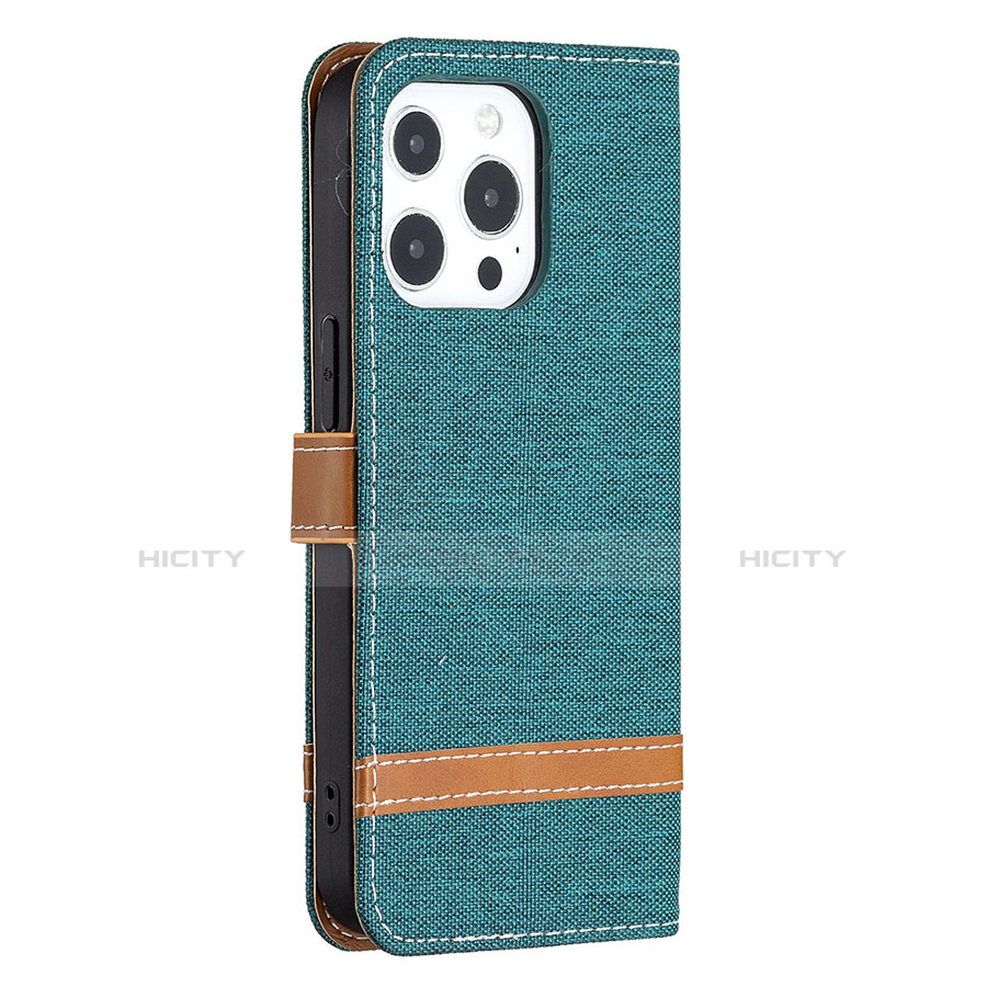 Funda de pano Cartera con Soporte para Apple iPhone 13 Pro Verde