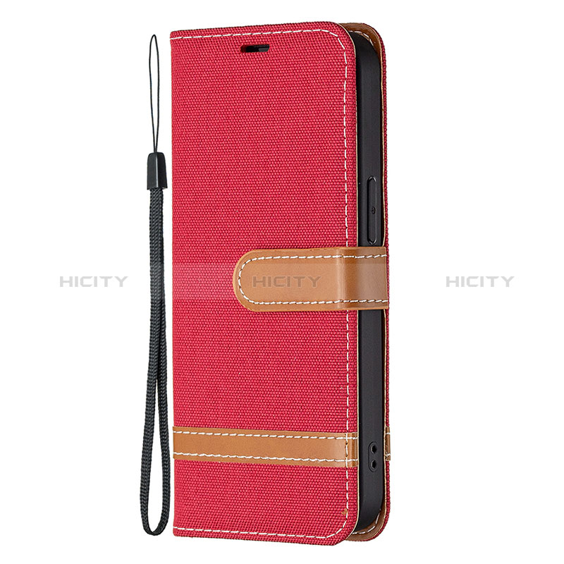 Funda de pano Cartera con Soporte para Apple iPhone 14 Pro Rojo