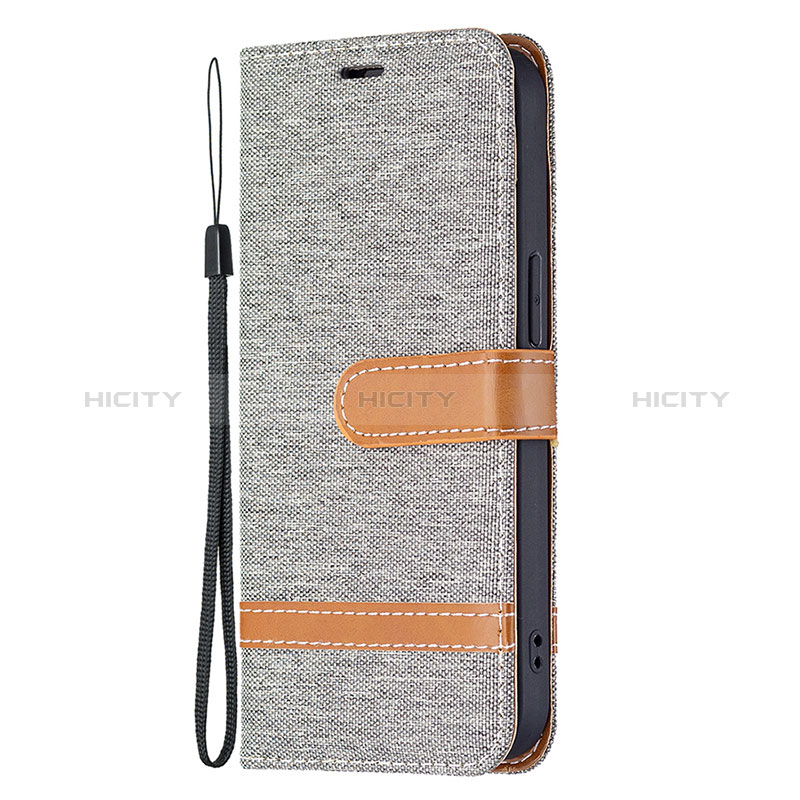 Funda de pano Cartera con Soporte para Apple iPhone 15 Gris