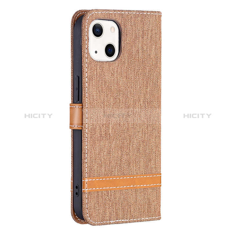 Funda de pano Cartera con Soporte para Apple iPhone 15 Plus Marron