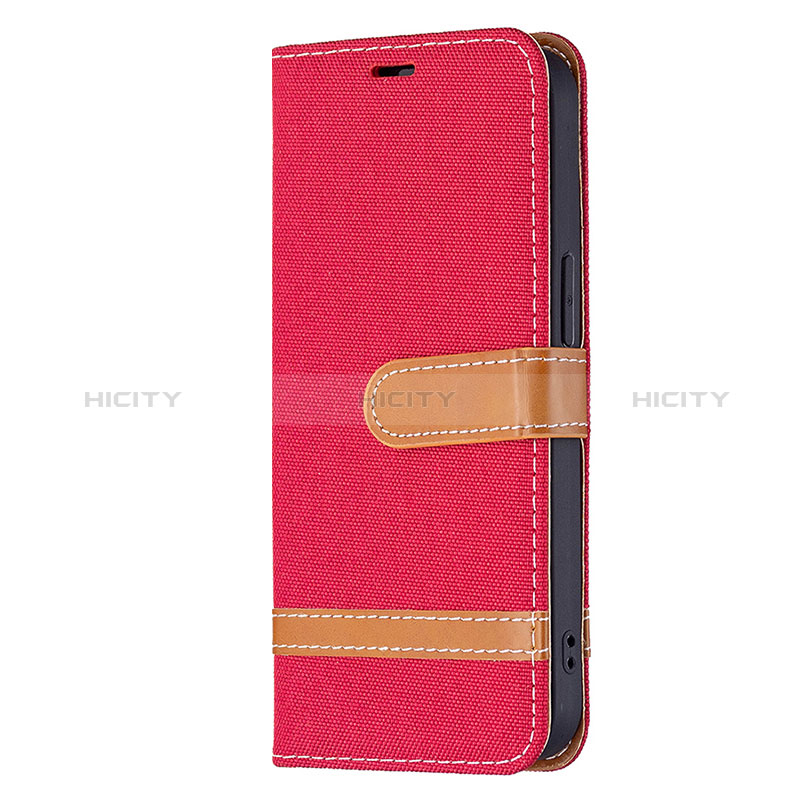 Funda de pano Cartera con Soporte para Apple iPhone 15 Plus Rojo