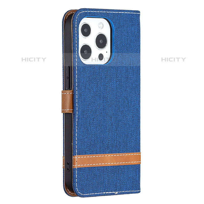 Funda de pano Cartera con Soporte para Apple iPhone 15 Pro Azul