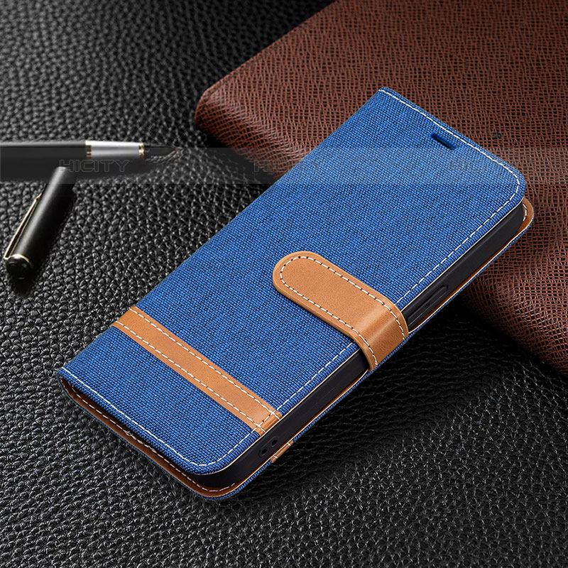 Funda de pano Cartera con Soporte para Apple iPhone 15 Pro Azul