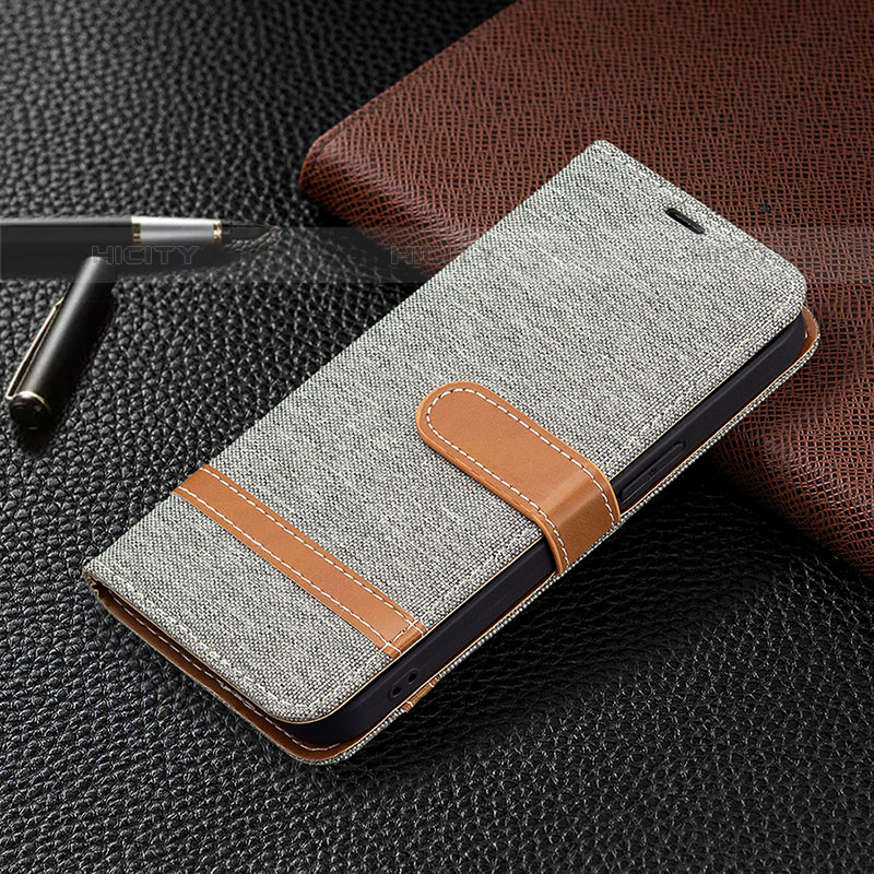 Funda de pano Cartera con Soporte para Apple iPhone 15 Pro Gris