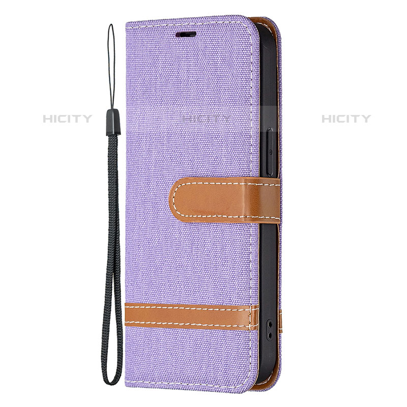 Funda de pano Cartera con Soporte para Apple iPhone 15 Pro Max Morado