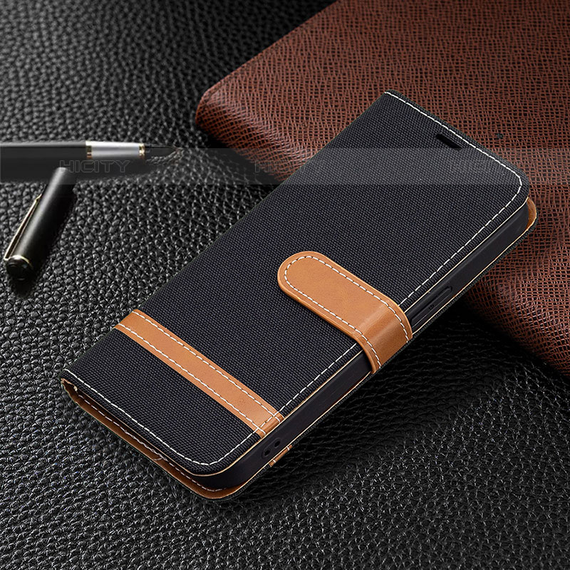 Funda de pano Cartera con Soporte para Apple iPhone 15 Pro Max Negro