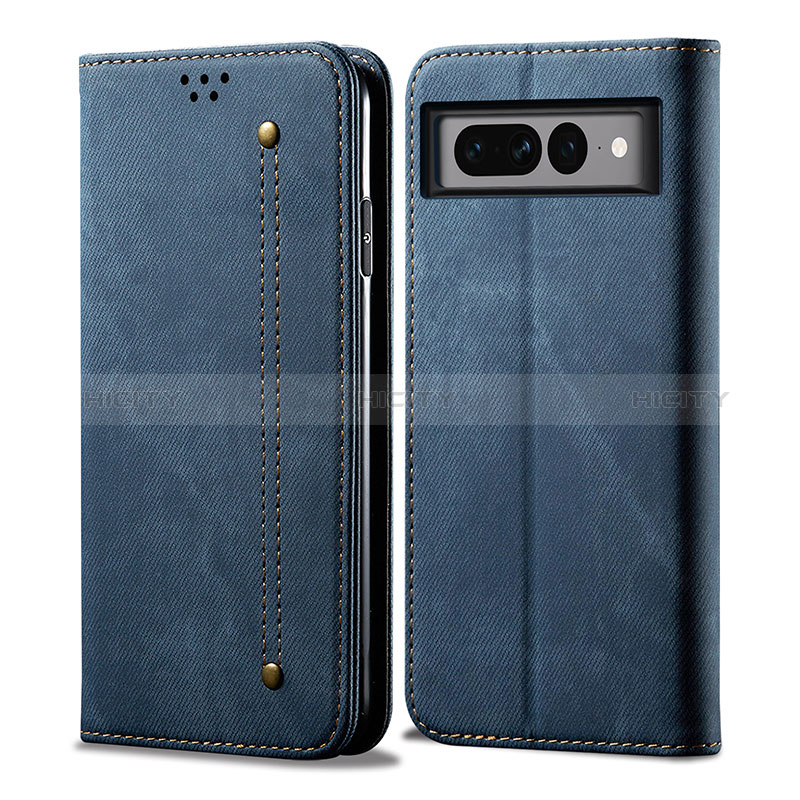 Funda de pano Cartera con Soporte para Google Pixel 7 Pro 5G Azul