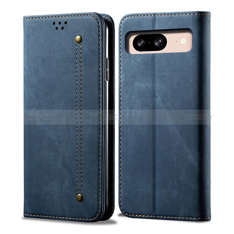 Funda de pano Cartera con Soporte para Google Pixel 8 5G Azul