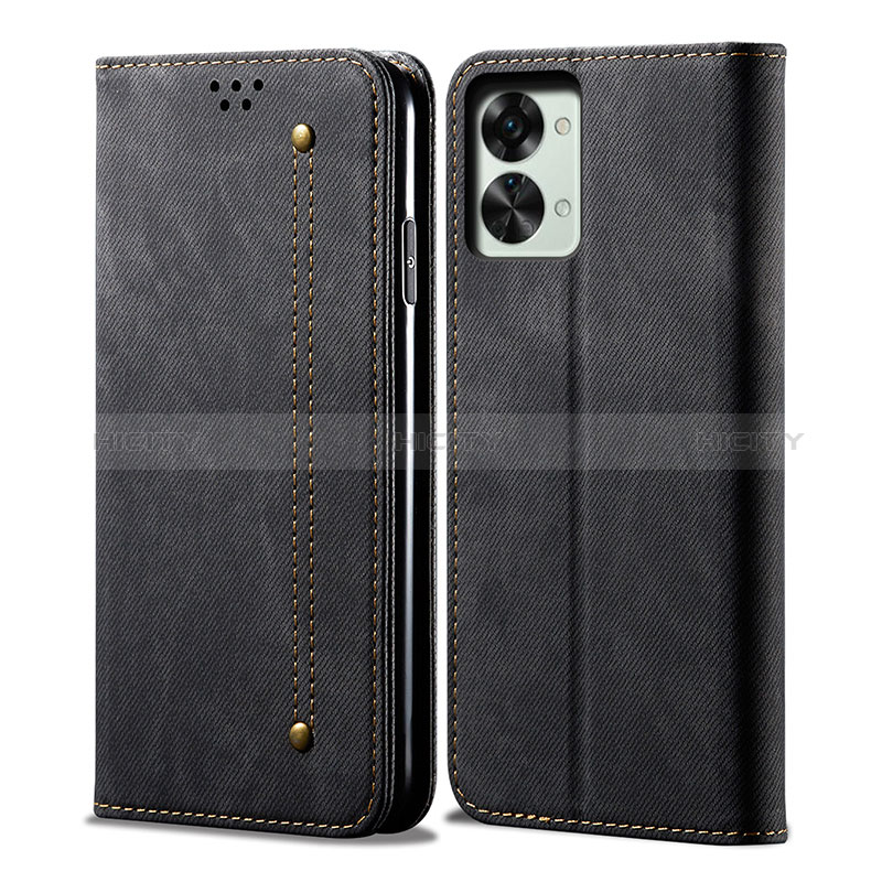 Funda de pano Cartera con Soporte para OnePlus Nord 2T 5G Negro