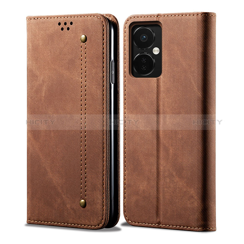 Funda de pano Cartera con Soporte para OnePlus Nord CE 3 5G Marron