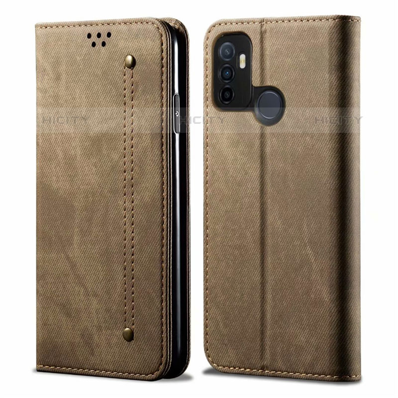 Funda de pano Cartera con Soporte para Oppo A11s Caqui