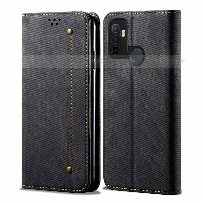 Funda de pano Cartera con Soporte para Oppo A11s Negro