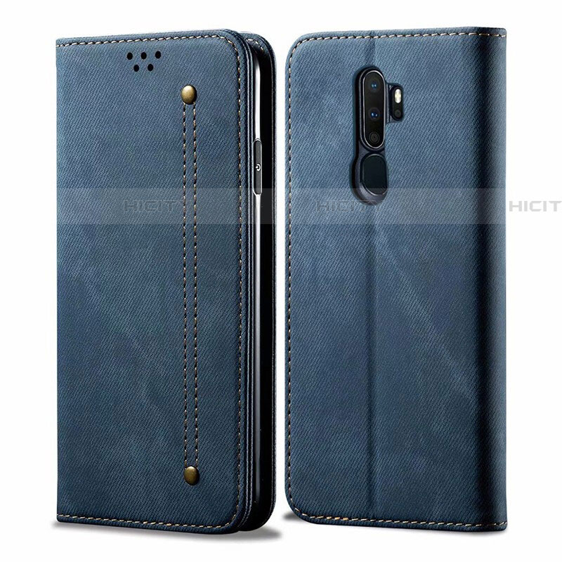 Funda de pano Cartera con Soporte para Oppo A11X Azul