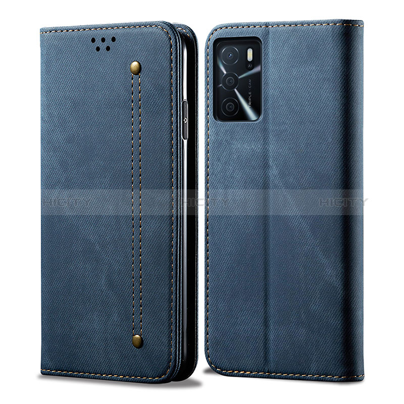 Funda de pano Cartera con Soporte para Oppo A16 Azul