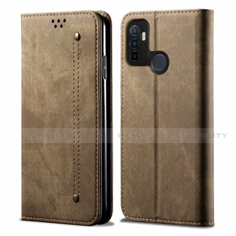 Funda de pano Cartera con Soporte para Oppo A32 Caqui