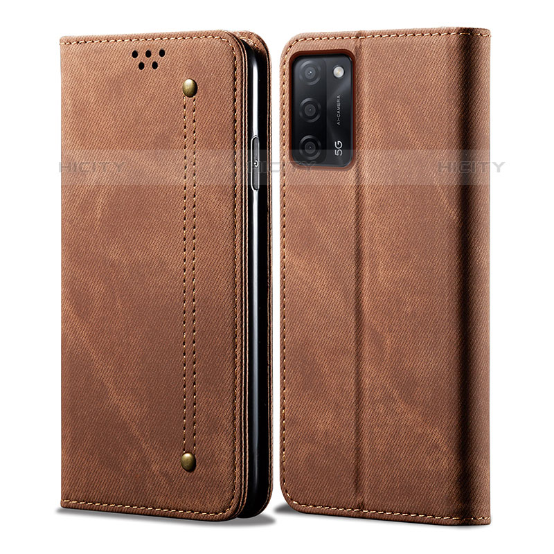 Funda de pano Cartera con Soporte para Oppo A55 5G Marron