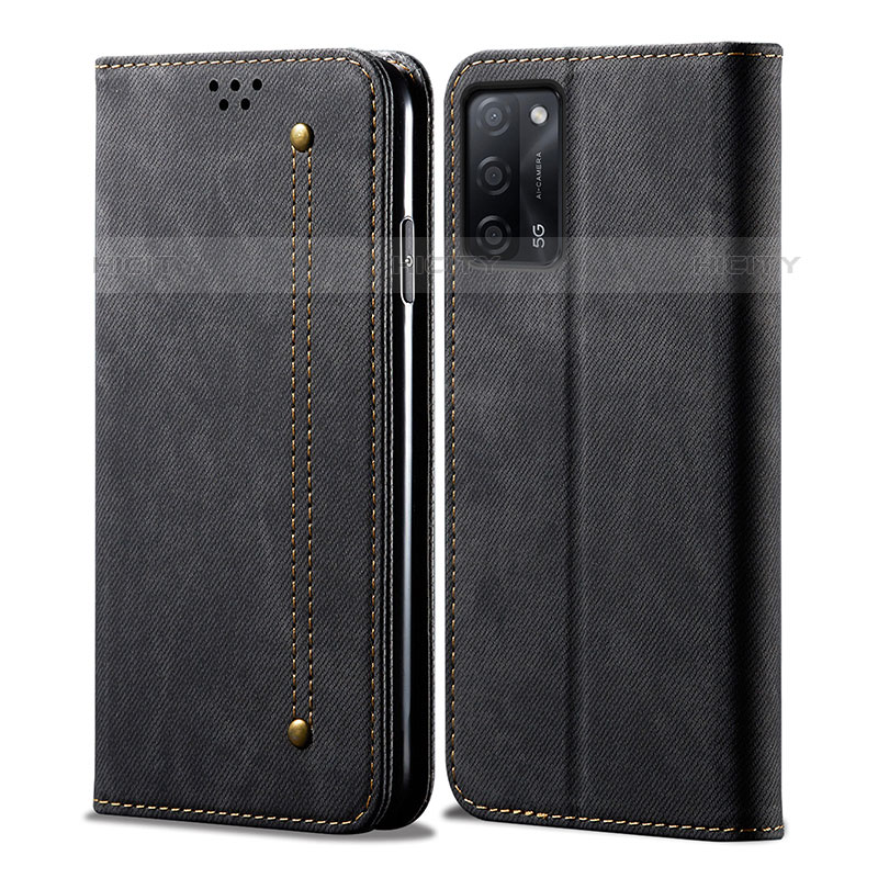 Funda de pano Cartera con Soporte para Oppo A55 5G Negro