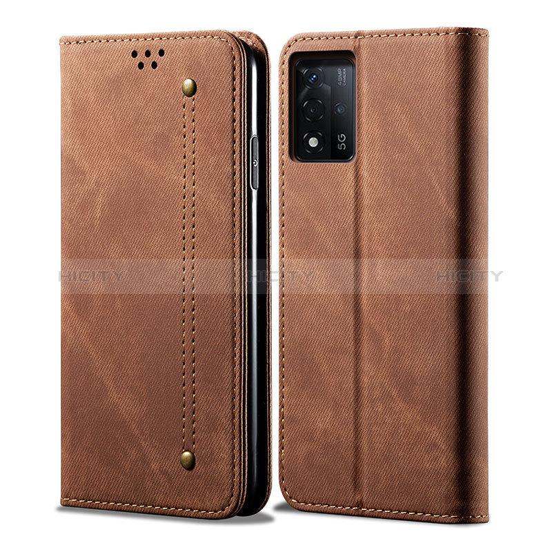 Funda de pano Cartera con Soporte para Oppo A93s 5G Marron