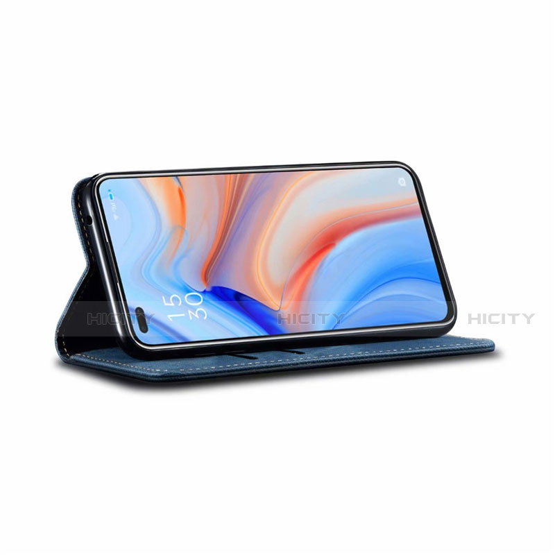 Funda de pano Cartera con Soporte para Oppo Reno4 4G