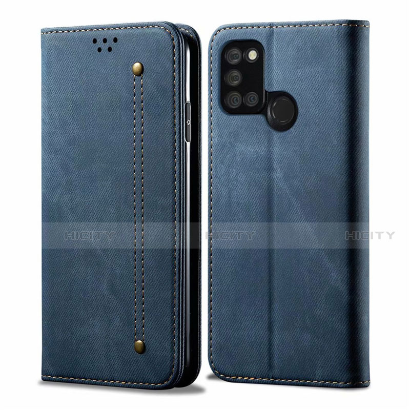 Funda de pano Cartera con Soporte para Realme 7i Azul