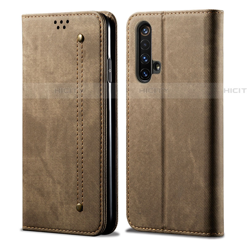 Funda de pano Cartera con Soporte para Realme X50 5G Marron