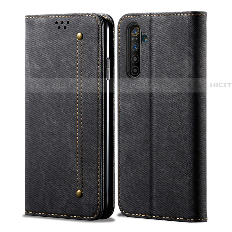 Funda de pano Cartera con Soporte para Realme X50 Pro 5G Negro