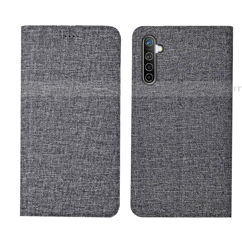 Funda de pano Cartera con Soporte para Realme XT Gris