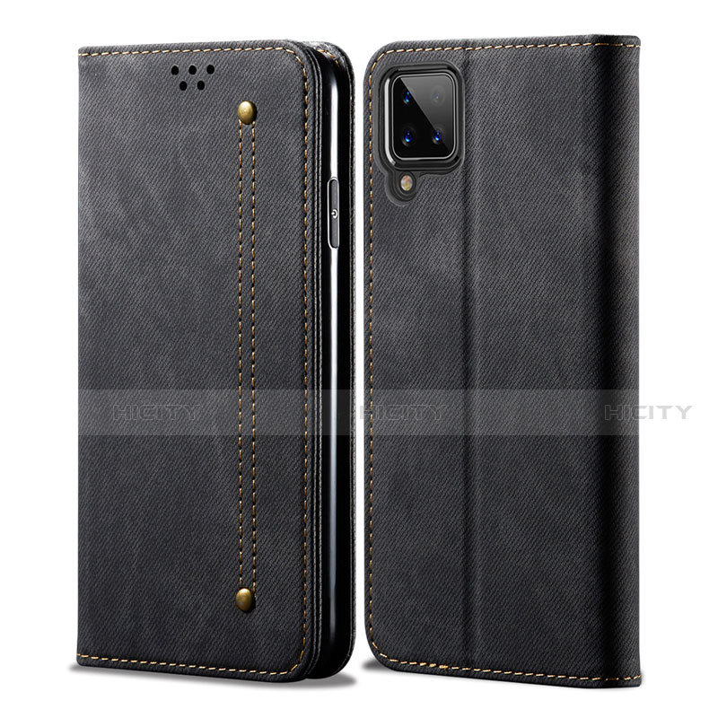 Funda de pano Cartera con Soporte para Samsung Galaxy A12 Negro