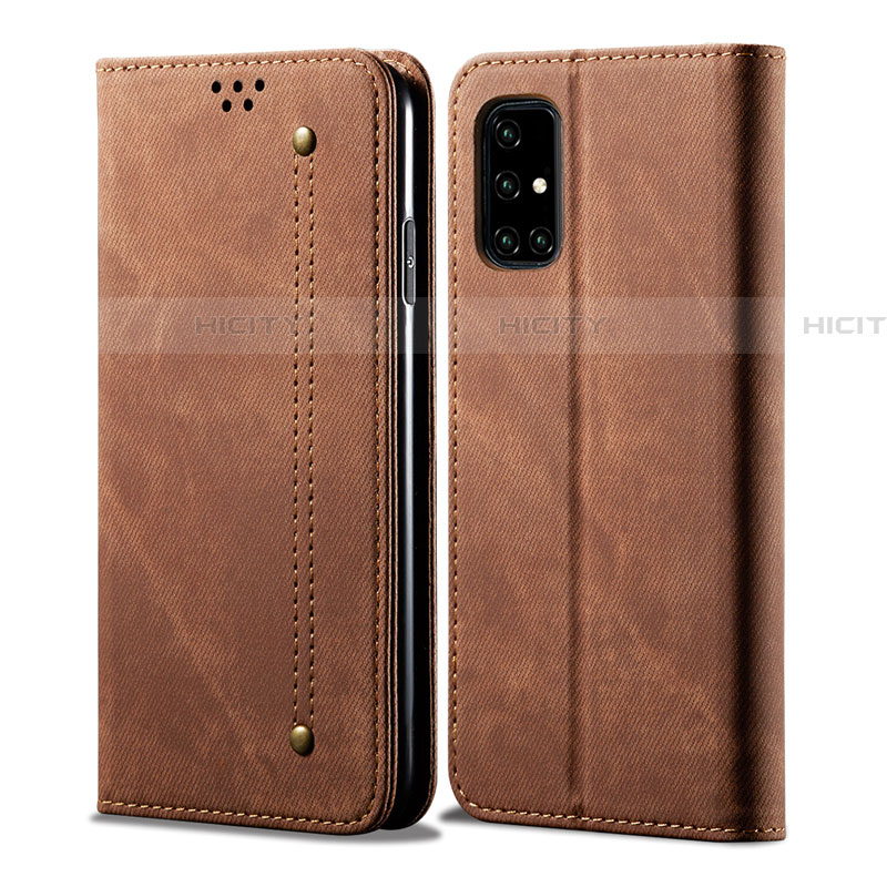 Funda de pano Cartera con Soporte para Samsung Galaxy A51 5G Marron