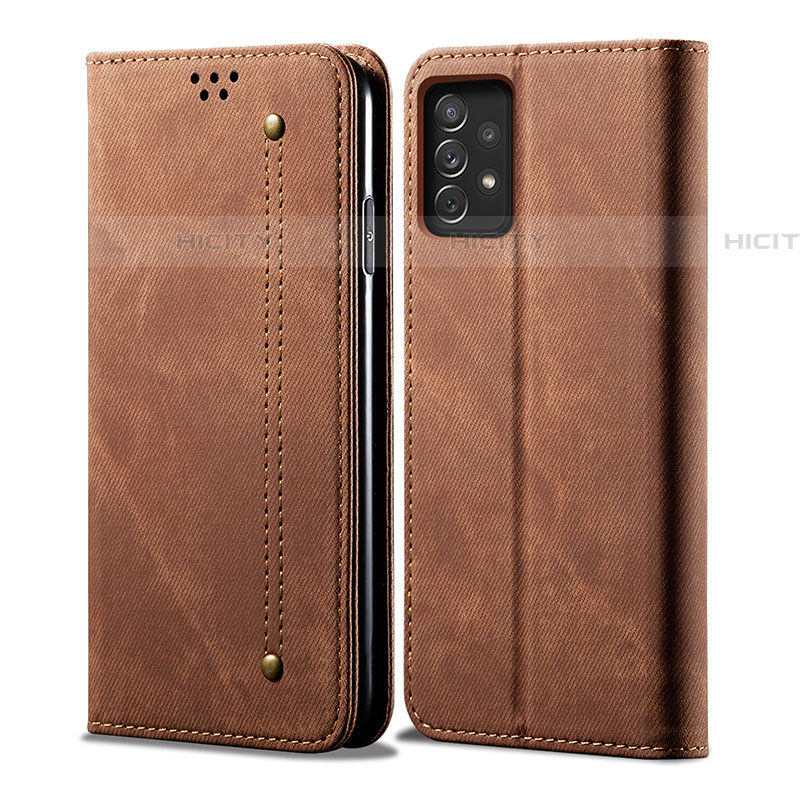 Funda de pano Cartera con Soporte para Samsung Galaxy A52 4G Marron