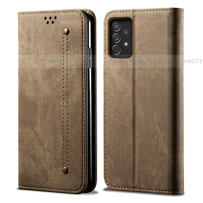 Funda de pano Cartera con Soporte para Samsung Galaxy A52 5G Caqui