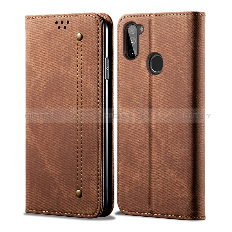 Funda de pano Cartera con Soporte para Samsung Galaxy M11 Marron