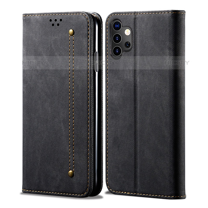 Funda de pano Cartera con Soporte para Samsung Galaxy M32 5G Negro