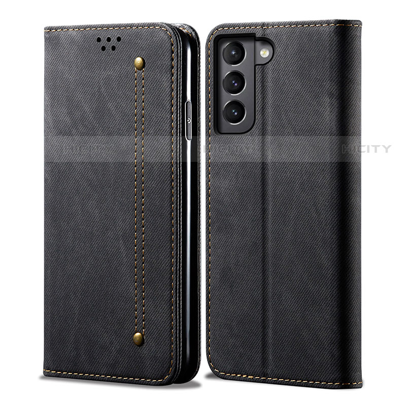 Funda de pano Cartera con Soporte para Samsung Galaxy S21 5G Negro