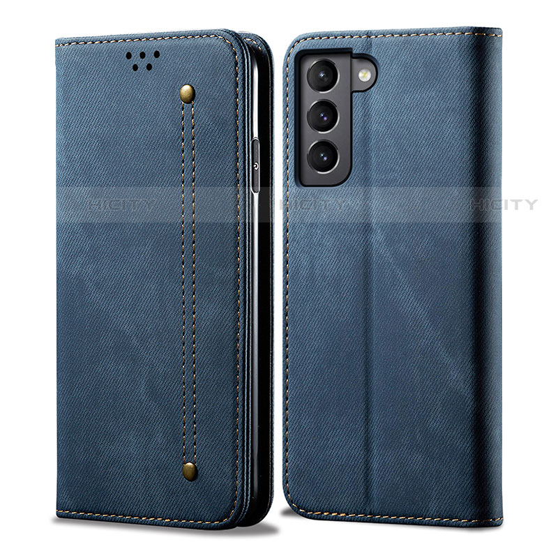 Funda de pano Cartera con Soporte para Samsung Galaxy S21 Plus 5G Azul