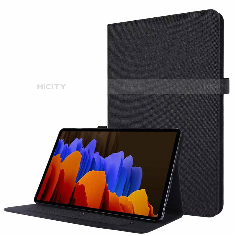 Funda de pano Cartera con Soporte para Samsung Galaxy Tab S7 4G 11 SM-T875 Negro