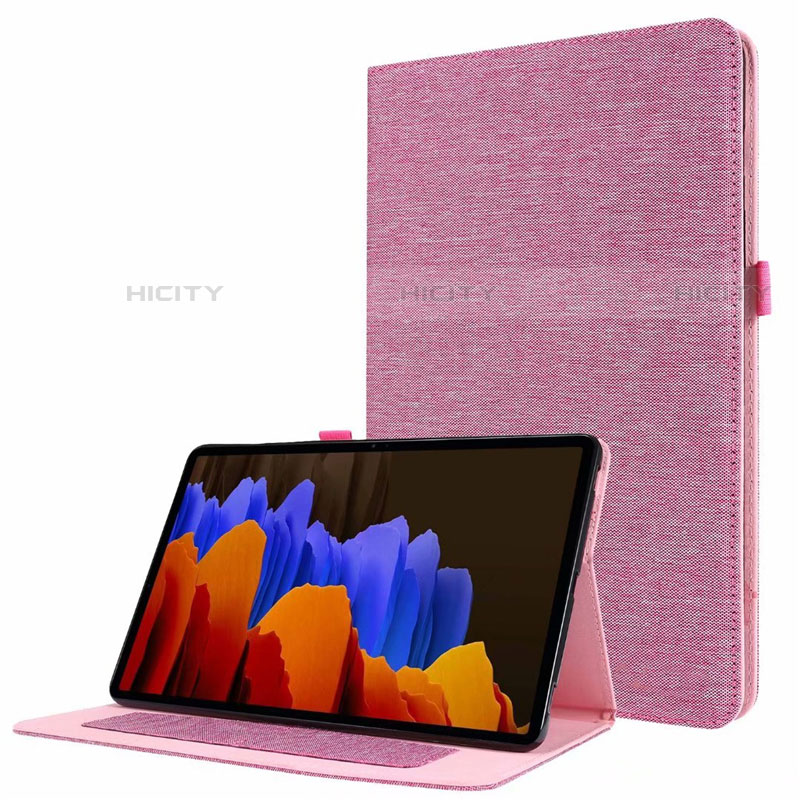 Funda de pano Cartera con Soporte para Samsung Galaxy Tab S7 4G 11 SM-T875 Rosa