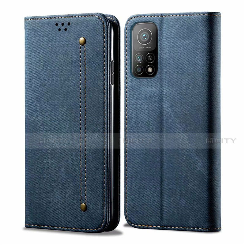 Funda de pano Cartera con Soporte para Xiaomi Mi 10T Pro 5G Azul