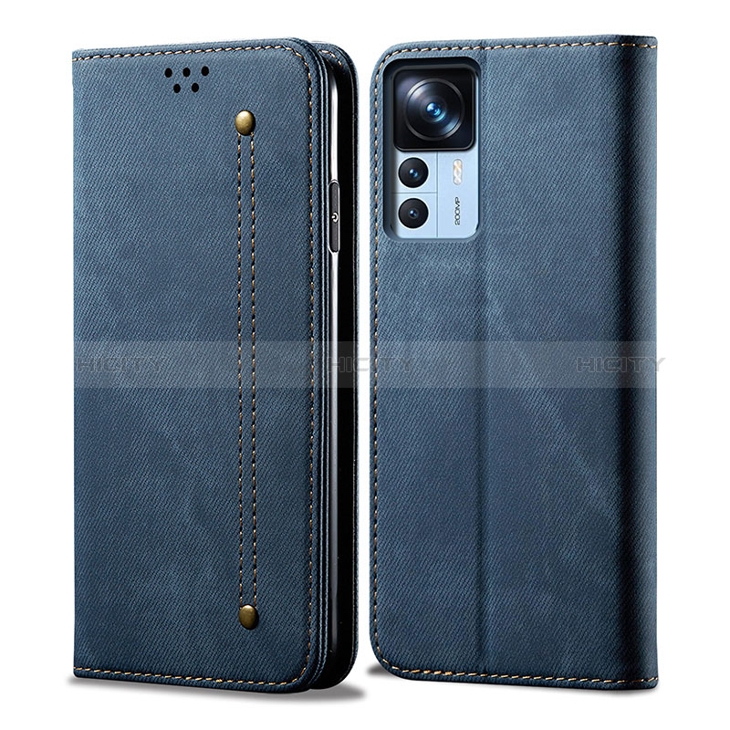 Funda de pano Cartera con Soporte para Xiaomi Mi 12T Pro 5G Azul