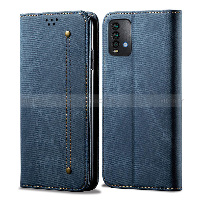 Funda de pano Cartera con Soporte para Xiaomi Redmi 9 Power Azul